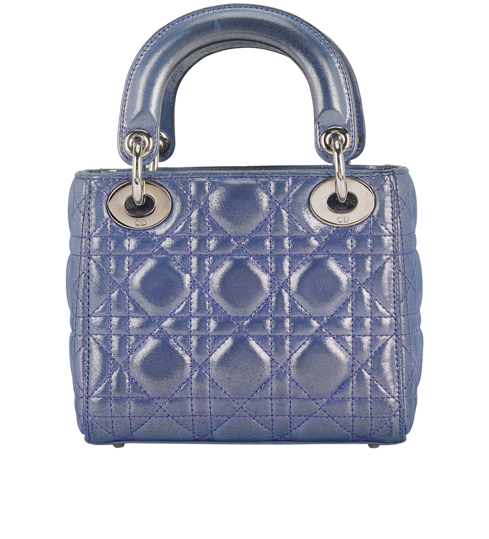 Lady Dior Mini, &pound;2,100, Handbags, Blue, Lambskin Leather/Silk, Back view